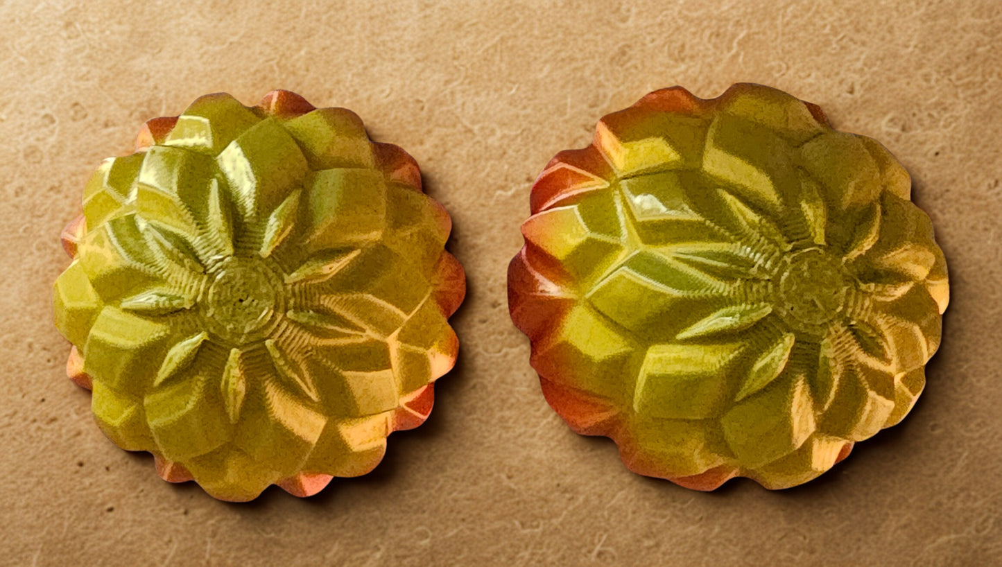 Dragon Eggs with Large Scales (Red/Gold Silk) - Set of Two, 3" Tall