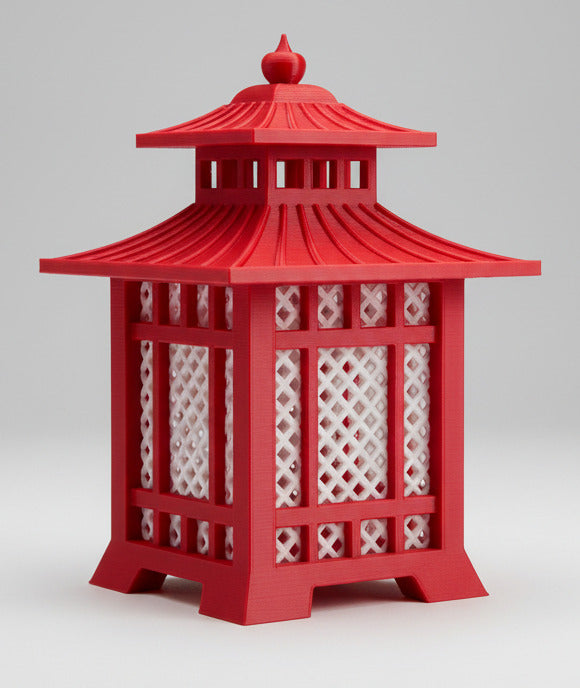 Tealight - Japanese Lantern (Red Silk)
