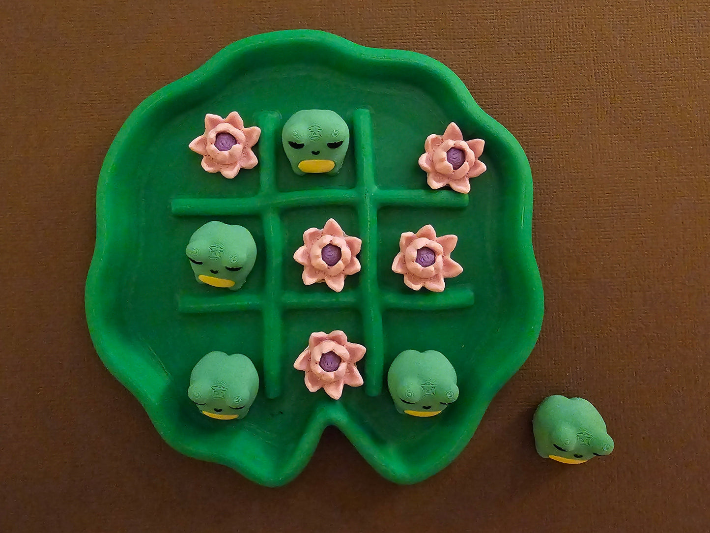 TIC-TAC-TOE: Frogs and Lotus Flowers on Lily Pad