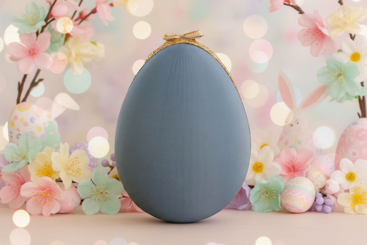 Embellished Egg Shadow Box - Blue