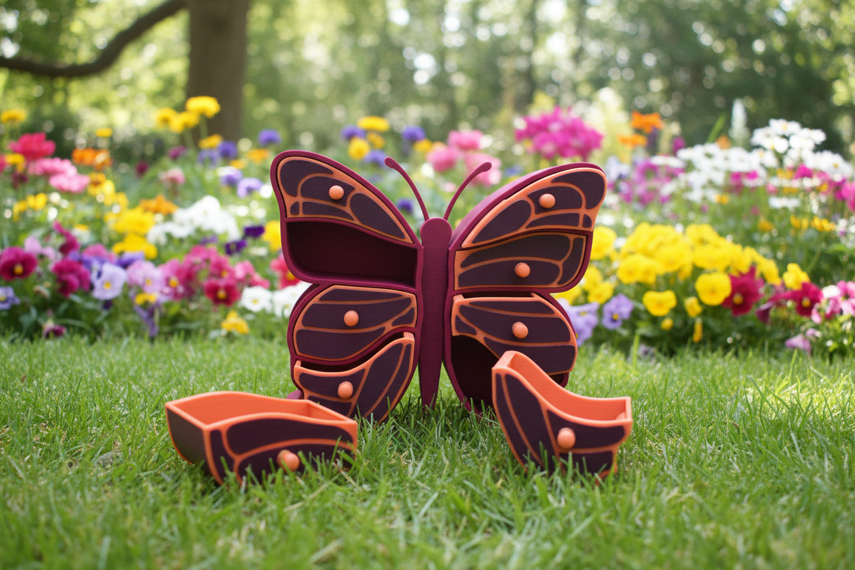 Jewelry Box - Butterfly (Dark Pink/Purple/Pink)