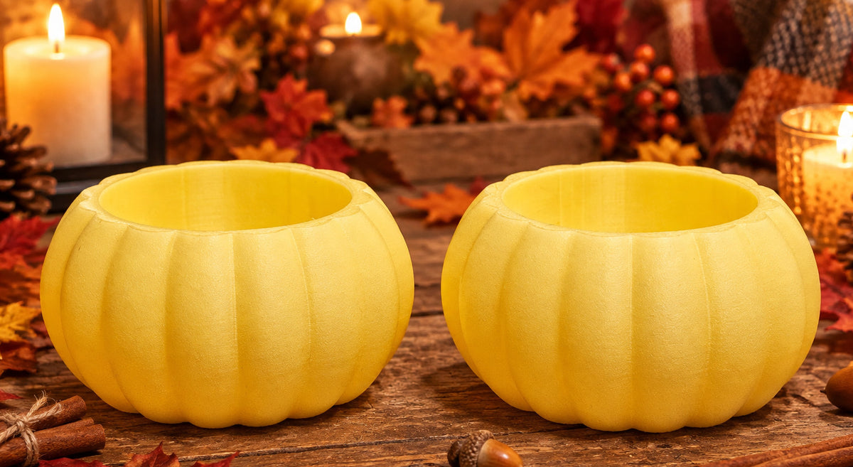 Pumpkin Tealights, Set of 2 (Assorted Colors)