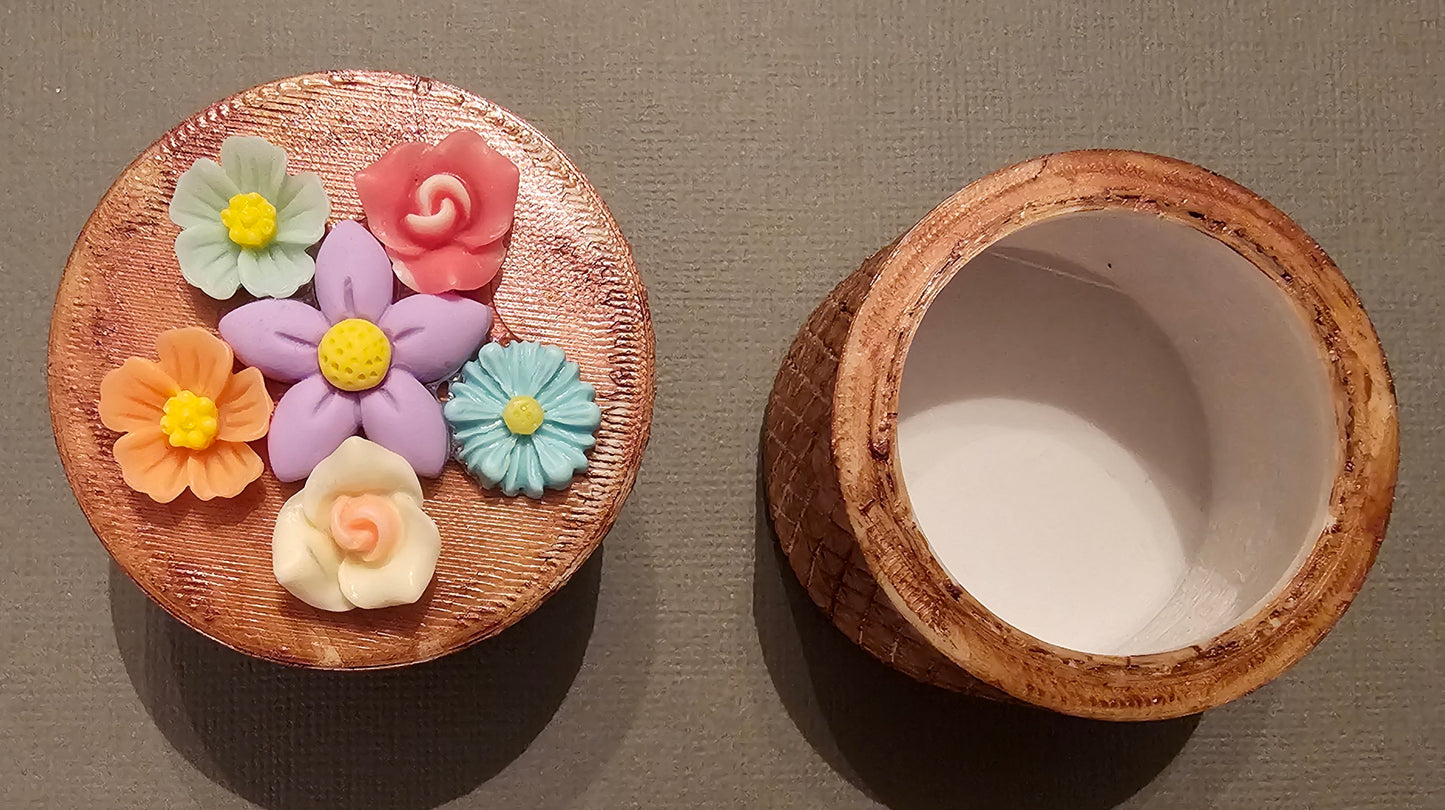 Floral Trinket Box & Container (Set of 2)