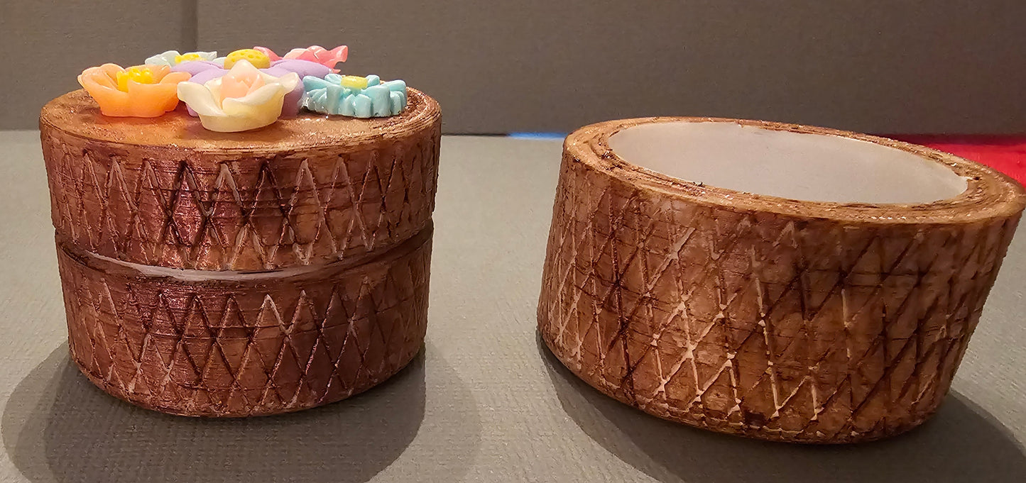Floral Trinket Box & Container (Set of 2)