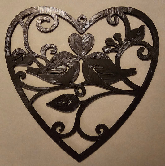 Wall Art - Love Birds with Heart (Black)