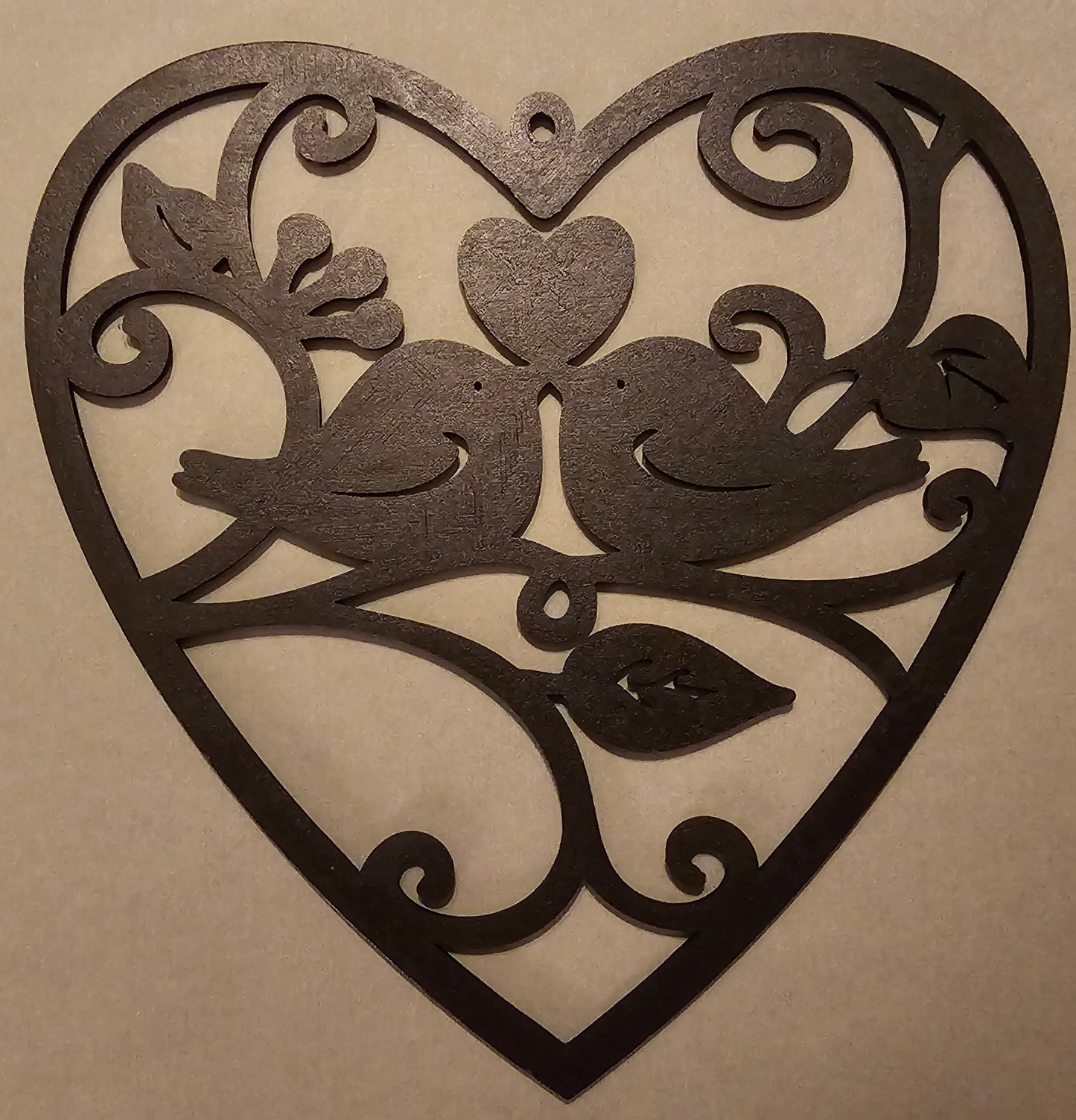 Wall Art - Love Birds with Heart (Black)