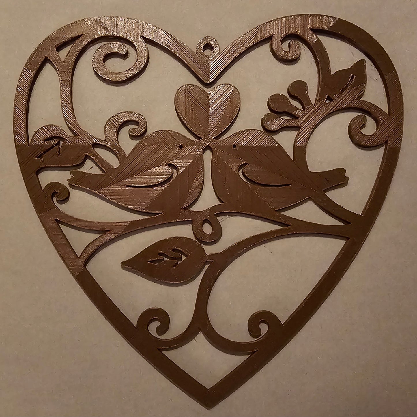 Wall Art - Love Birds with Heart (Brown)
