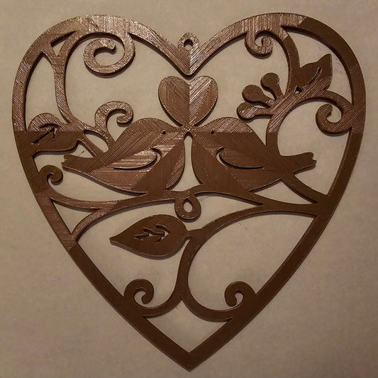 Wall Art - Love Birds with Heart (Brown)