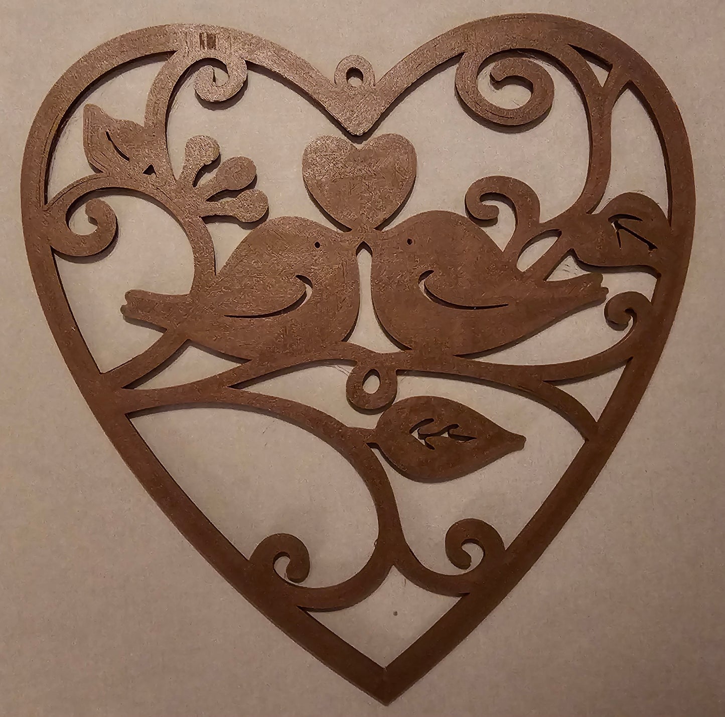 Wall Art - Love Birds with Heart (Brown)