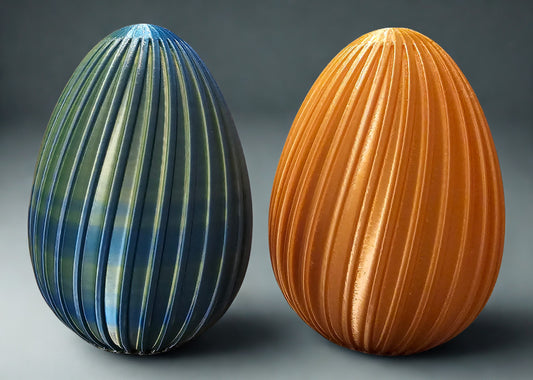 Decorative Metallic Silk Easter Eggs (Set of 2)
