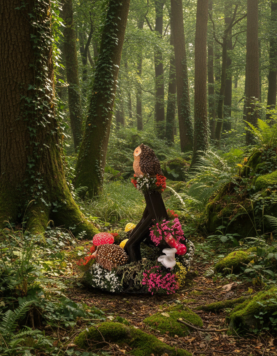 Owl & Hedgehog Woodland Scene (Triangular)