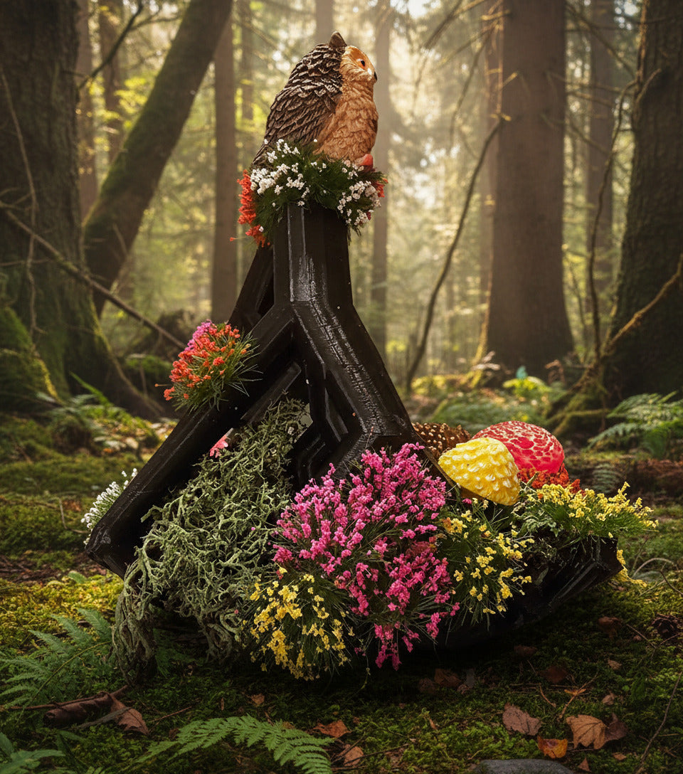 Owl & Hedgehog Woodland Scene (Triangular)