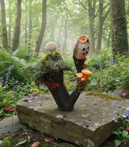 Owl Perching on Tree