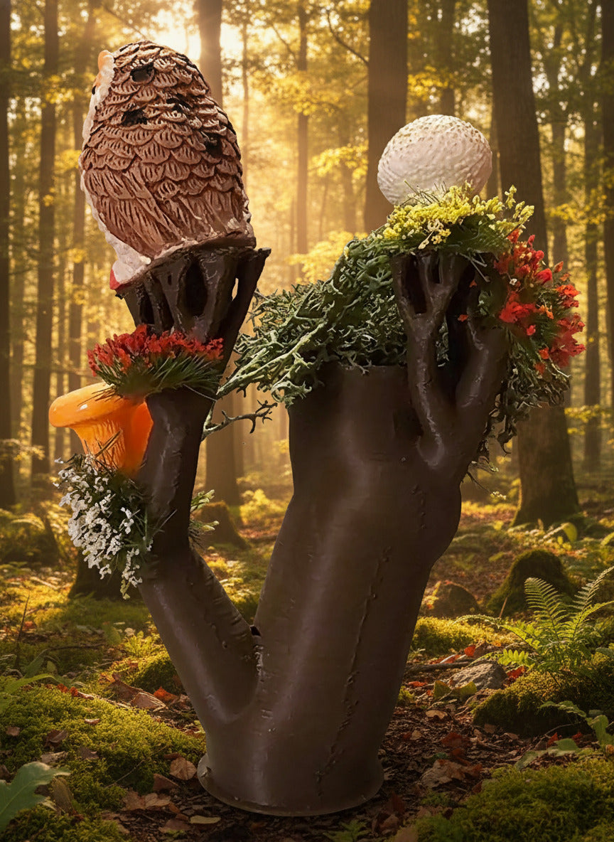 Owl Perching on Tree