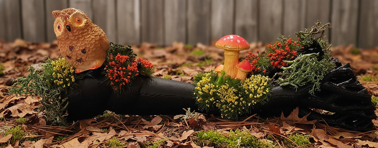Owl Perching on Small Log