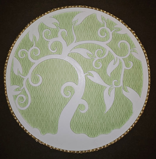 Wall Art - Tree of Life (White with a Green Background)