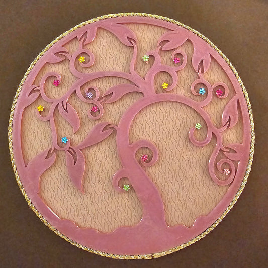 Wall Art - Tree of Life (Purplish/Pink with Pink Cardstock Background)