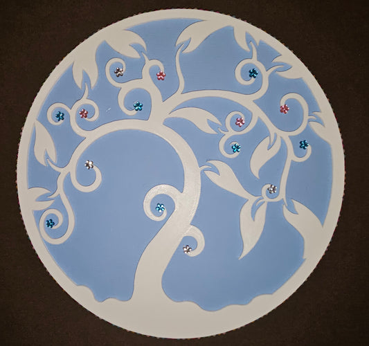 Wall Art - Tree of Life (White with Blue Cardstock Background)