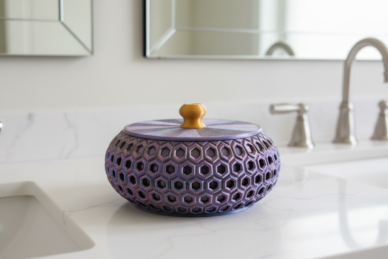 Jewlery/Gift Box (Honeycomb Open) - Purple Silk