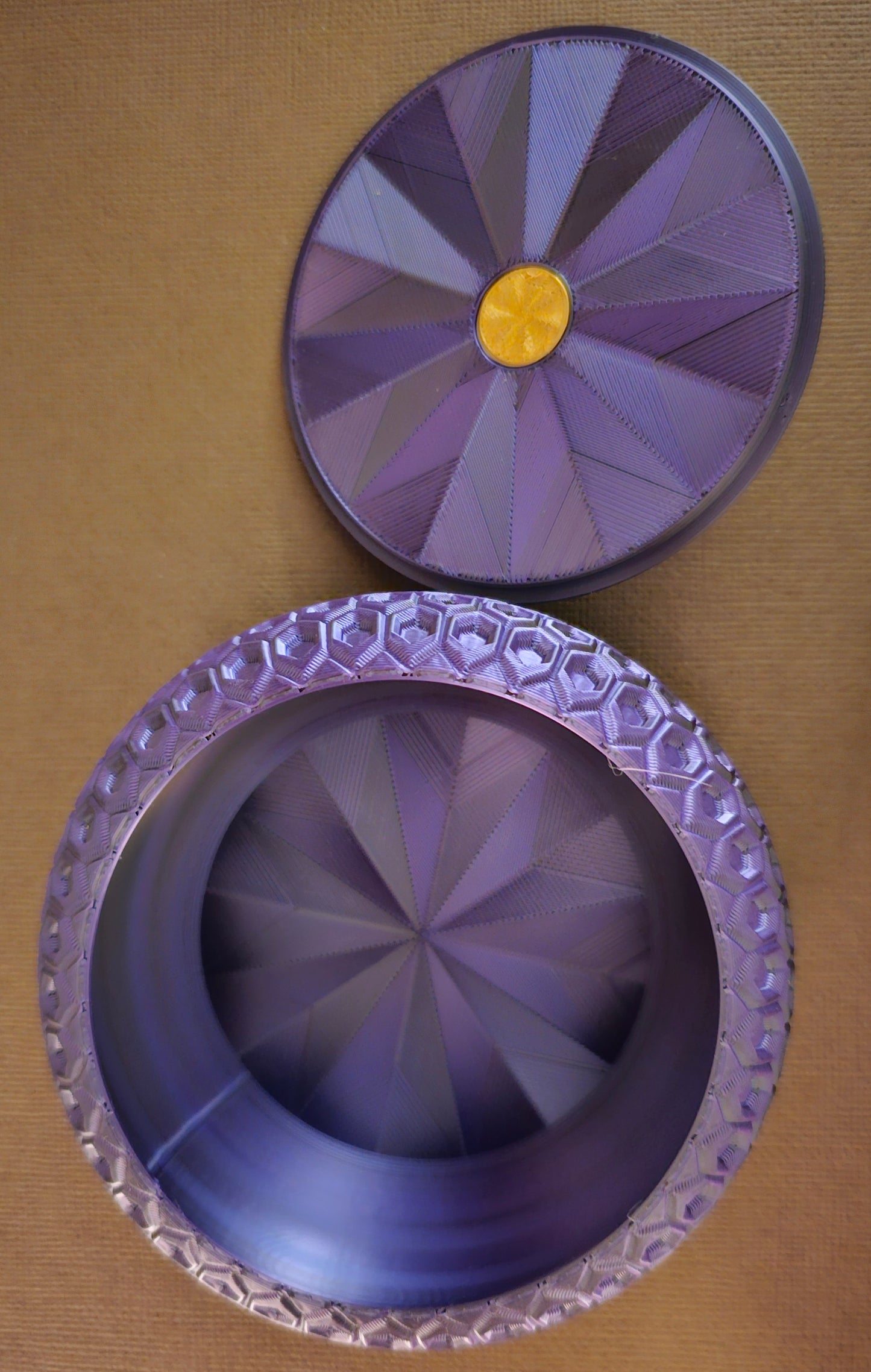 Jewlery/Gift Box (Honeycomb Open) - Purple Silk