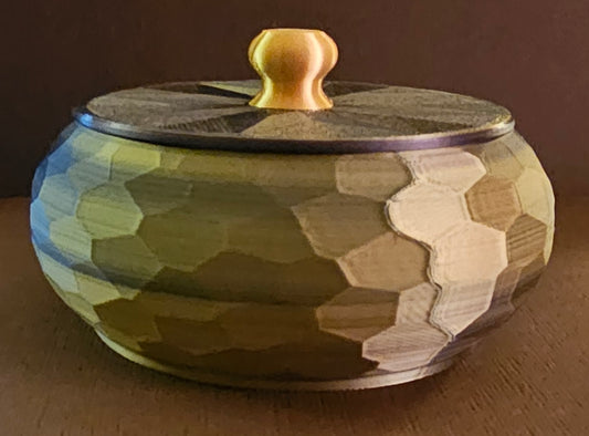 Jewlery/Gift Box (Sculpted) - Green Silk (tri-color)