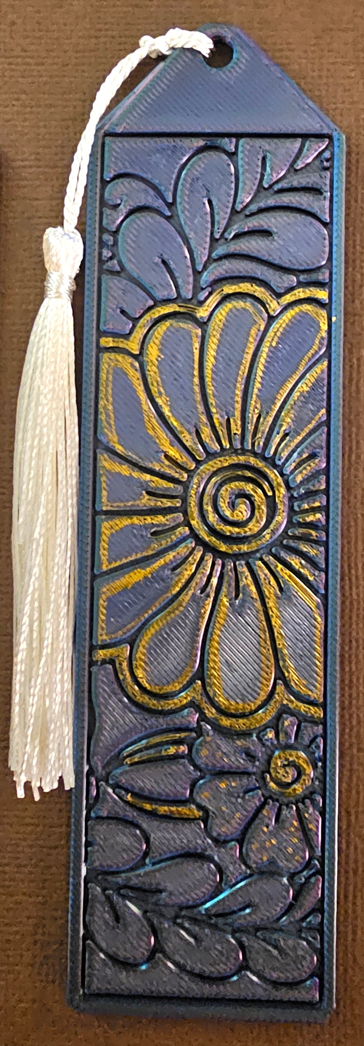 Bookmarks - Blue Floral w/ Cream Tassel (Set of 4)