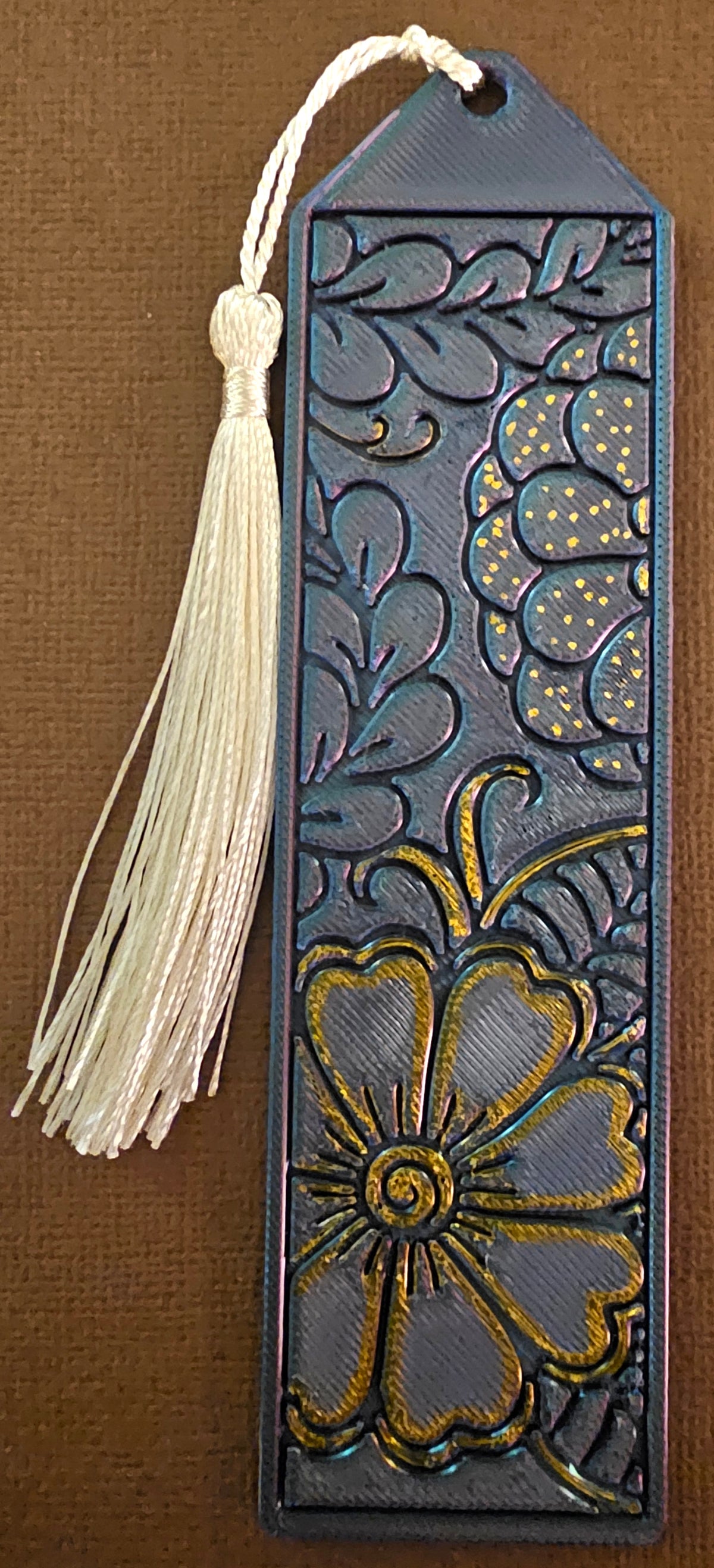 Bookmarks - Blue Floral w/ Cream Tassel (Set of 4)