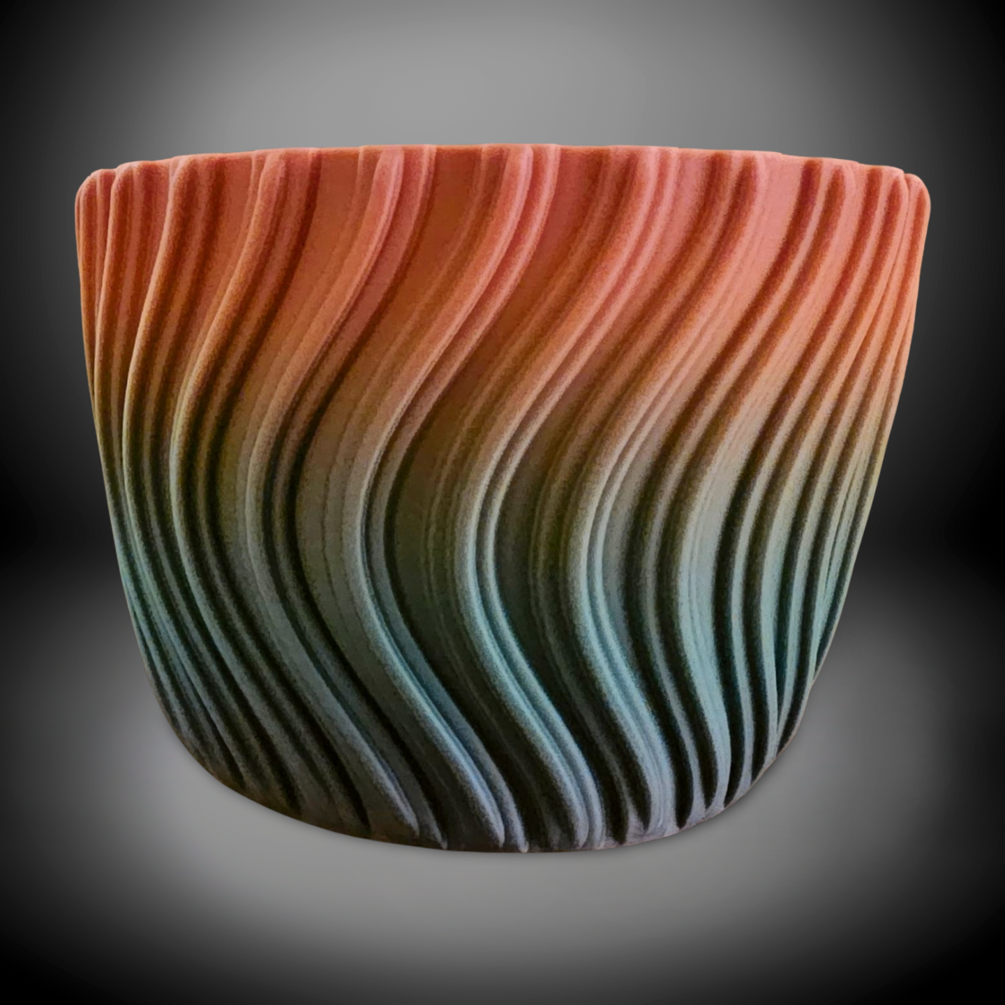 Storage Container Jar - Wavy Lines (Blue/Green/Pink)