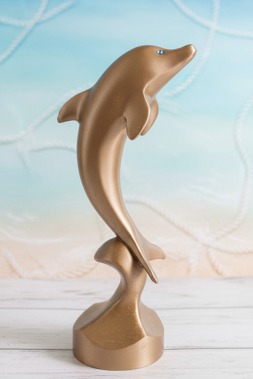 Dolphin on Wave Figurine