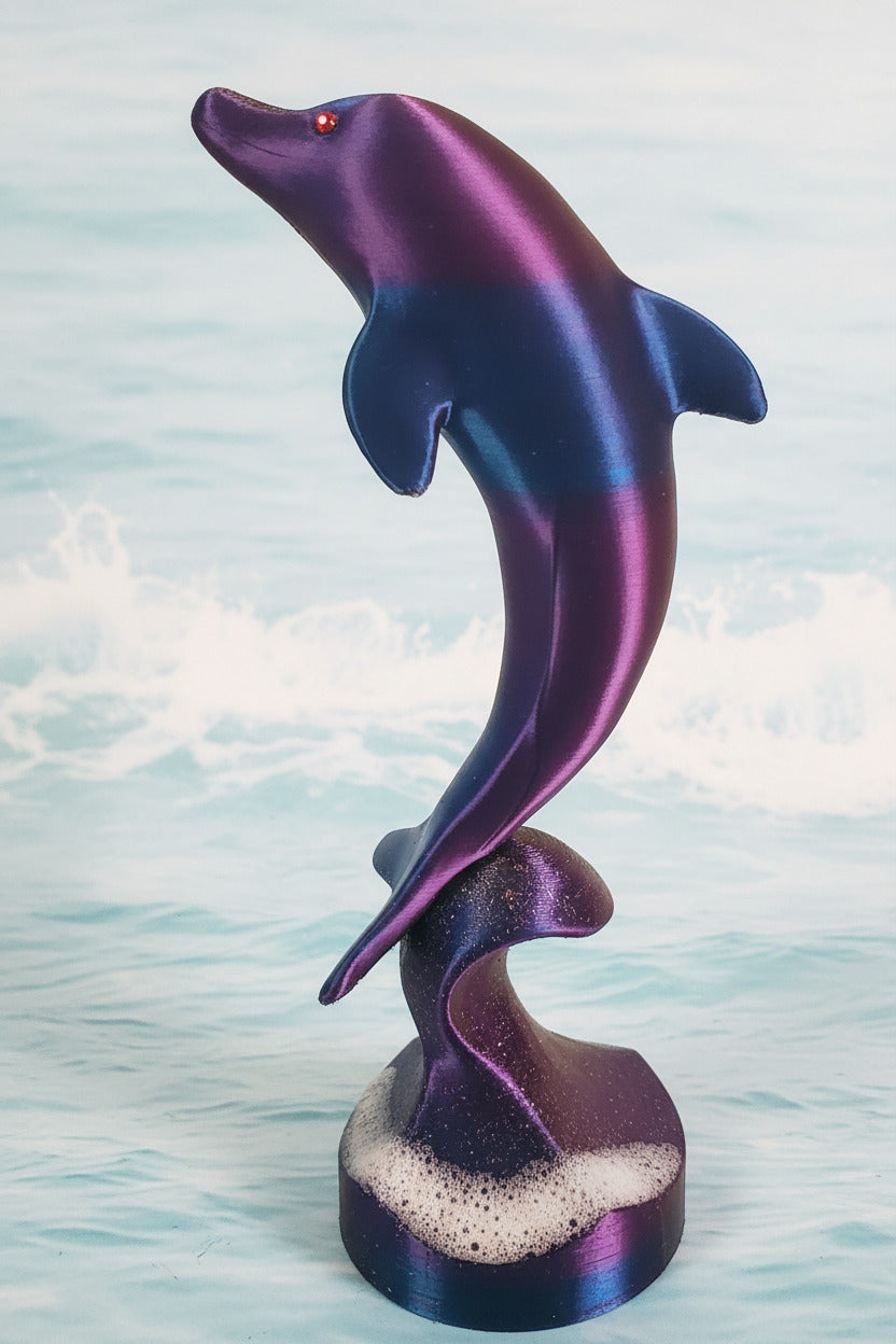 Dolphin on Wave Figurine