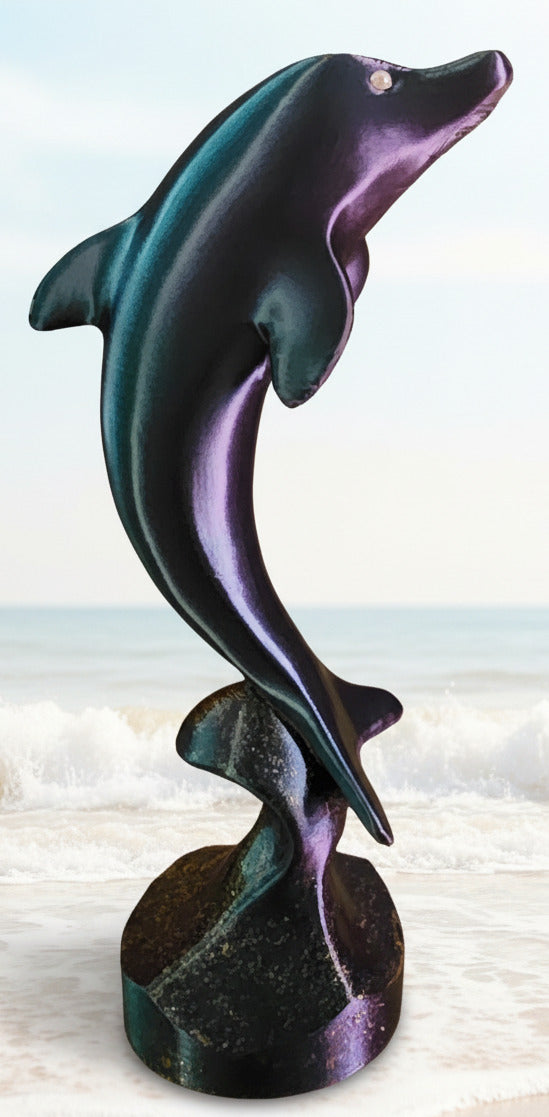 Dolphin on Wave Figurine