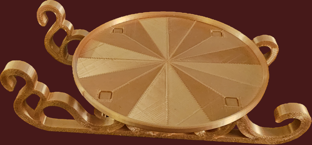 Christmas Present Gift Box & Sleigh (Curved Lines) - Green & Gold