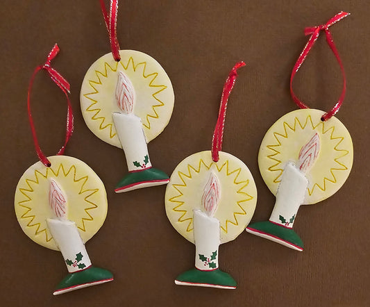Ceramic Candle Ornament - Set of 4