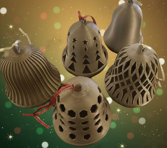 Christmas Bell Ornaments - Set of 5