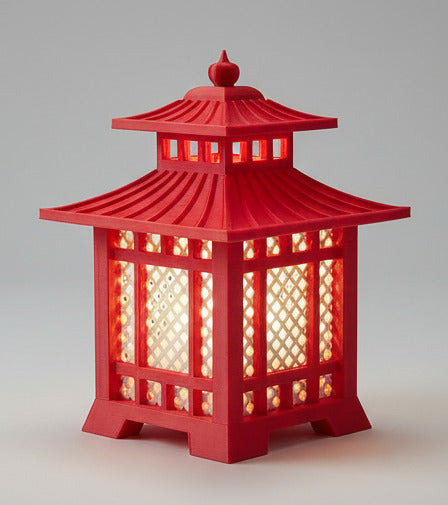 Tealight - Japanese Lantern (Red Silk)