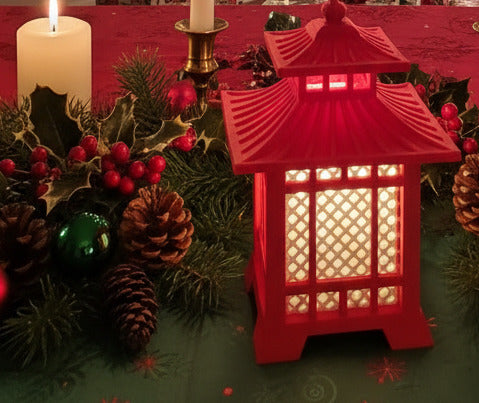 Tealight - Japanese Lantern (Red Silk)