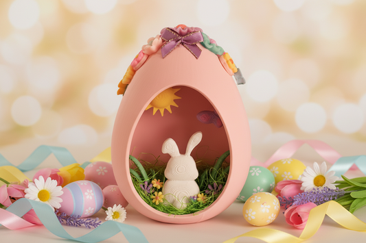 Embellished Egg Shadow Box - Pink