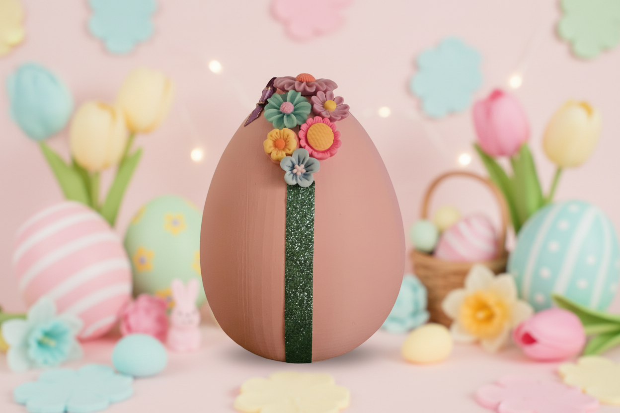 Embellished Egg Shadow Box - Pink