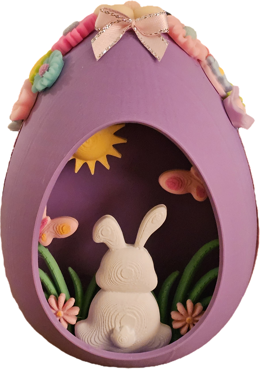 Embellished Egg Shadow Box - Purple