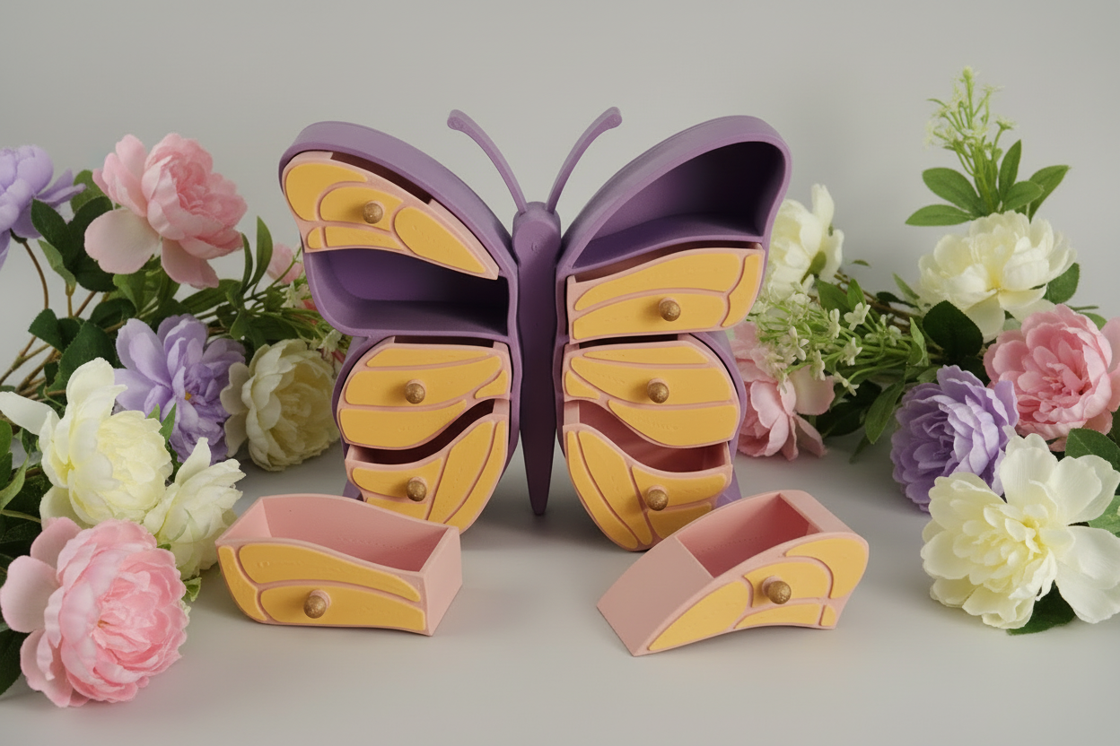 Jewelry Box - Butterfly (Purple/Yellow/Pink)