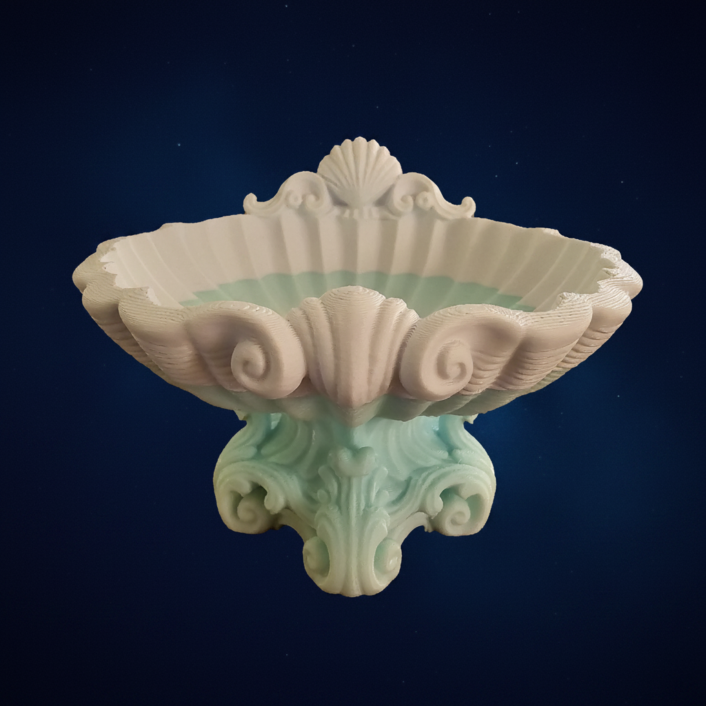 Seashell - Home Decor/Jewelry Holder (Ornate Pedestal #5)
