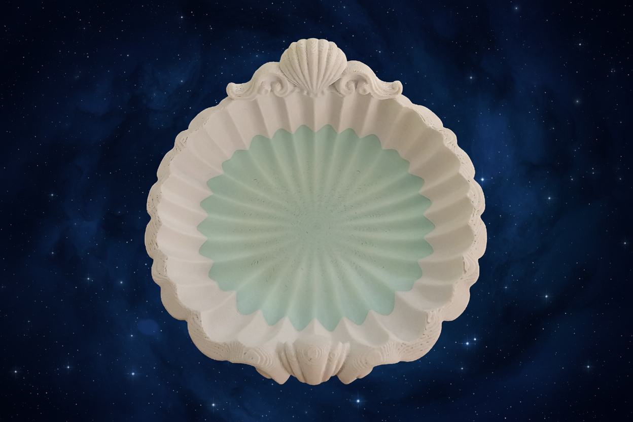 Seashell - Home Decor/Jewelry Holder (Ornate Pedestal #5)