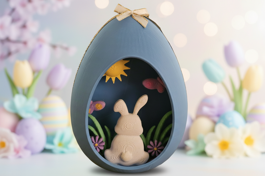 Embellished Egg Shadow Box - Blue