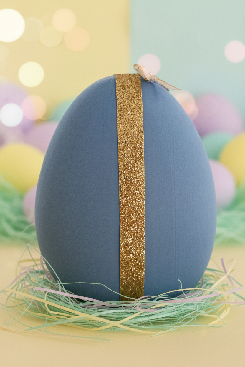 Embellished Egg Shadow Box - Blue