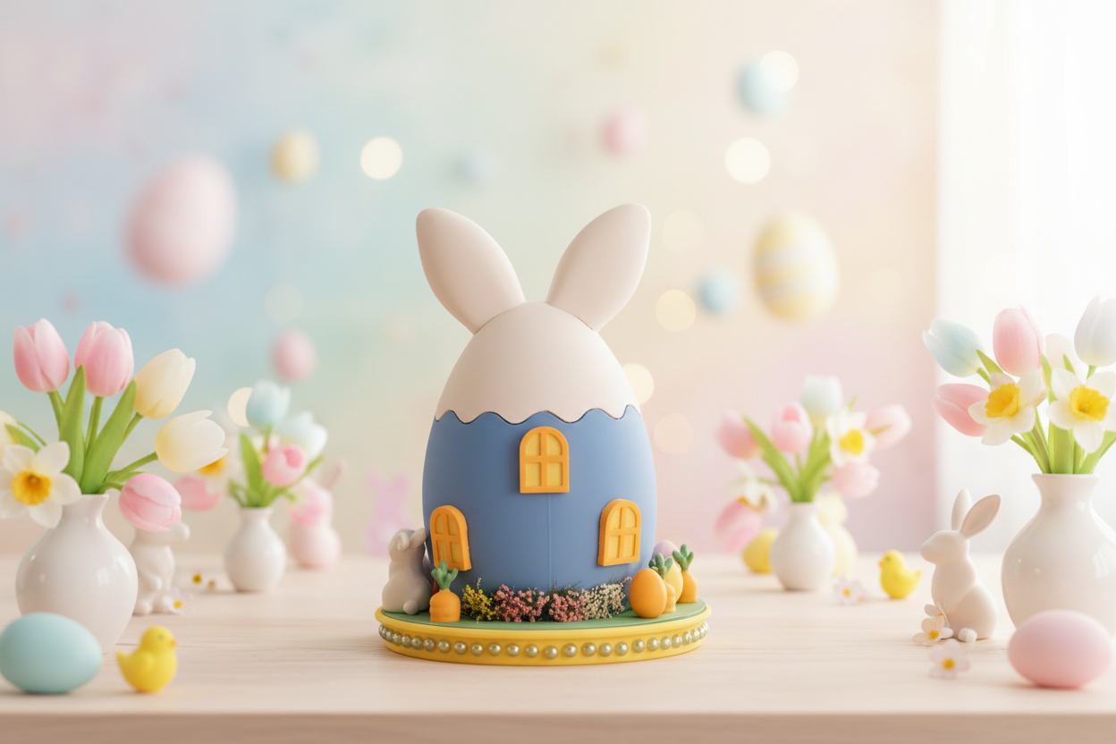 Easter Egg House Candy Dish