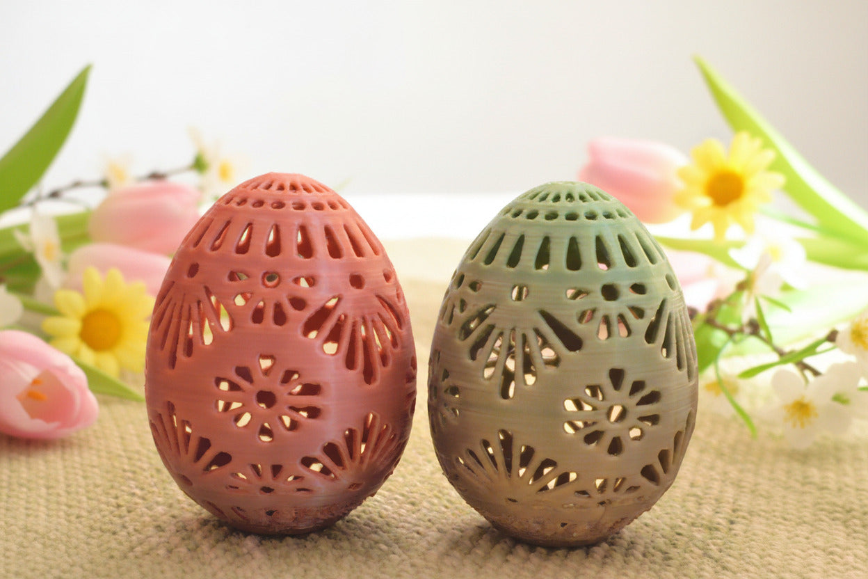 Easter Bunny Couple with Eggs