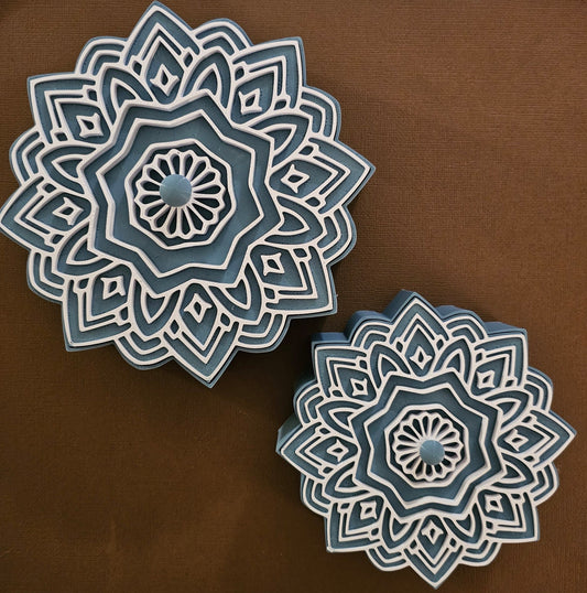 Mandala Jewlery/Gift Box Set - Blue with White Accents