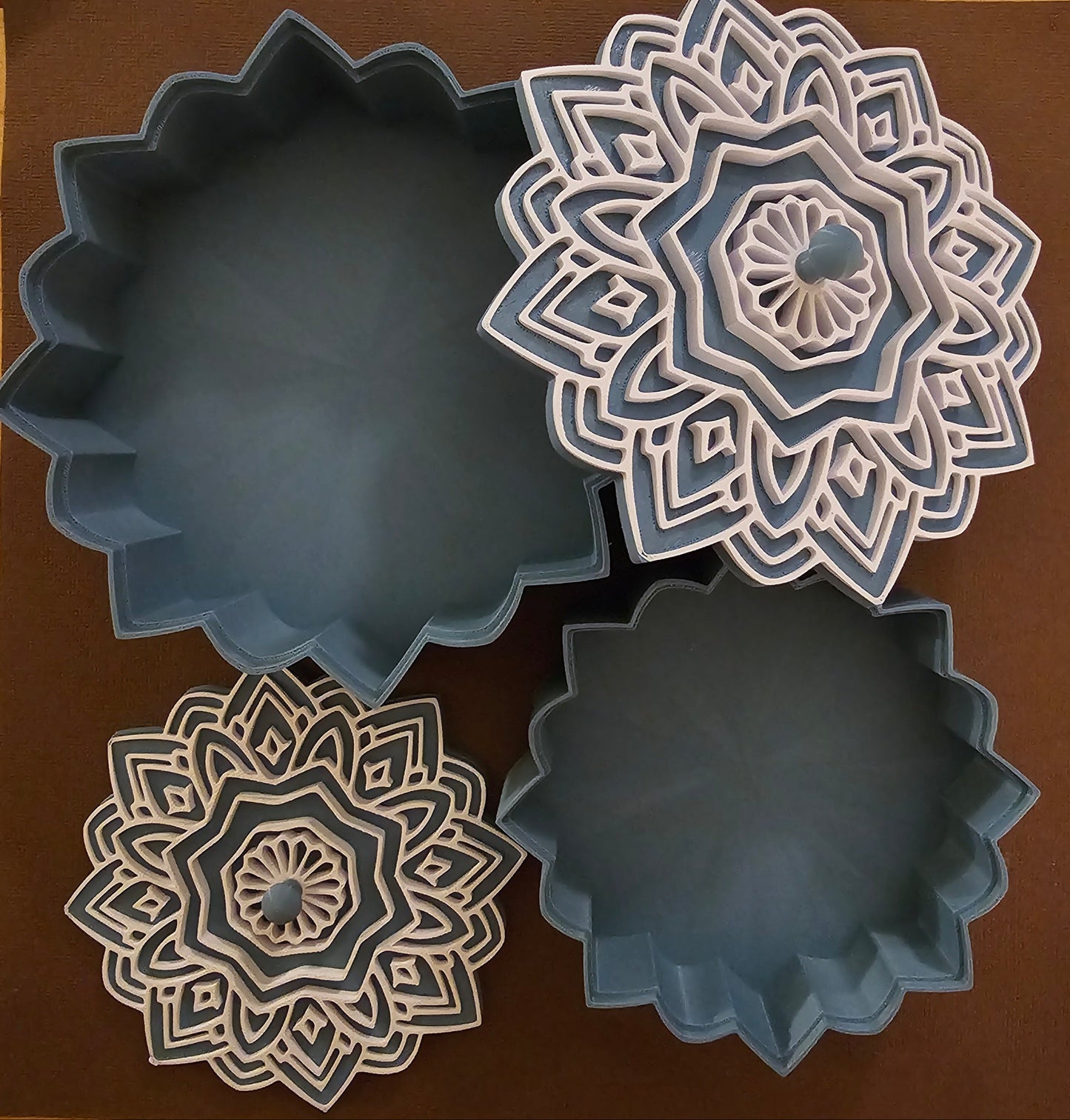 Mandala Jewlery/Gift Box Set - Blue with White Accents