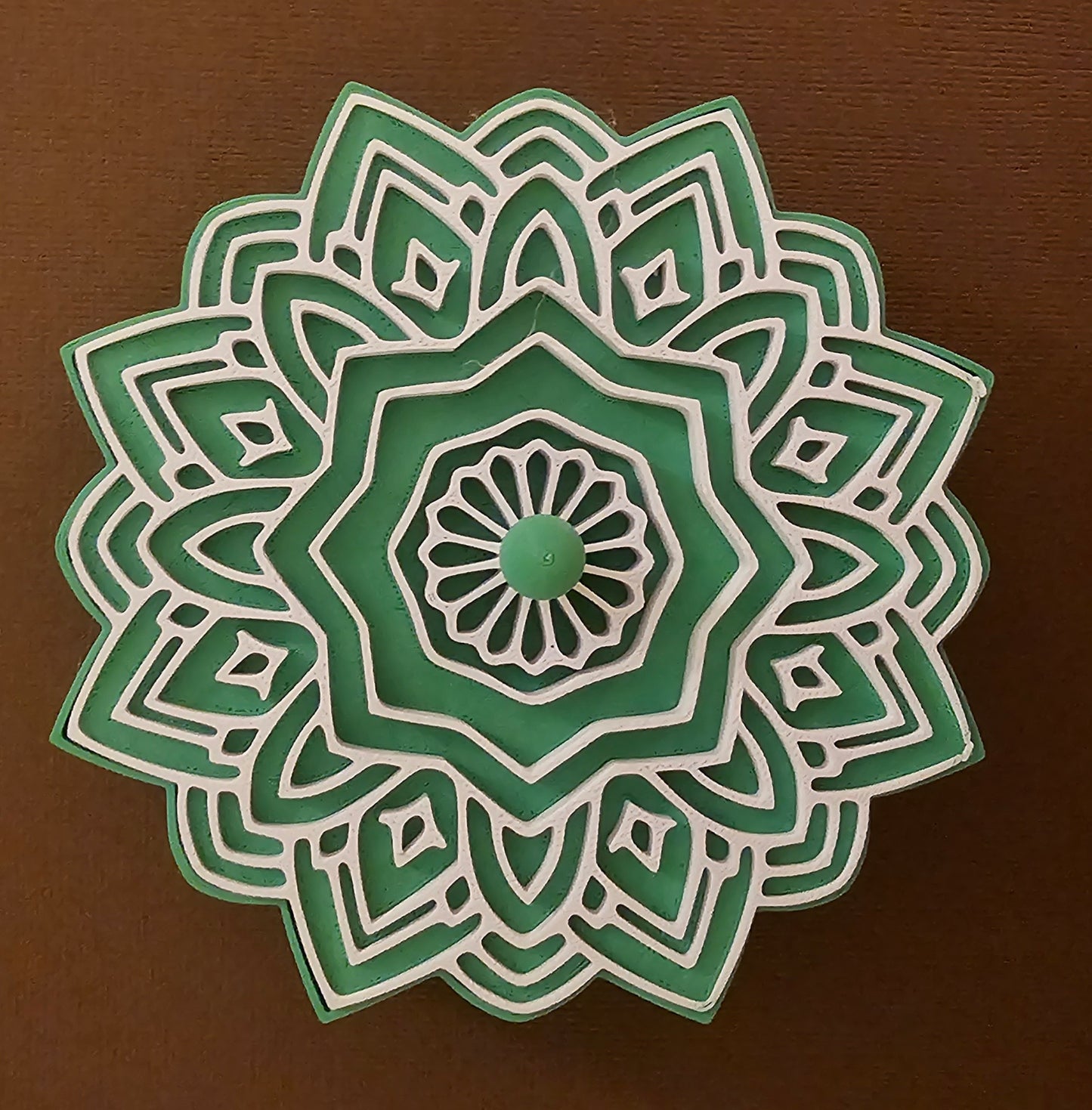 Mandala Jewelry/Gift Box - Green with White Accents