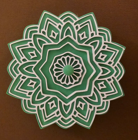 Mandala Jewelry/Gift Box - Green with White Accents